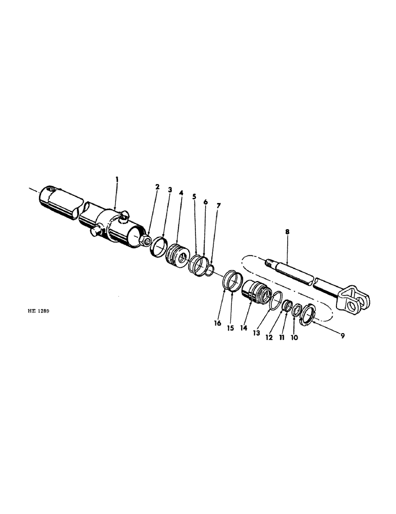 Схема запчастей Case IH 1501 - (A-38) - BUCKET CYLINDER, 2-1/2 X 16-7/16" DOUBLE ACTING 