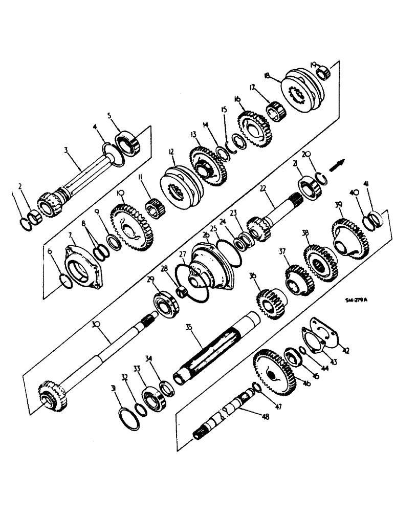 Схема запчастей Case IH 684 - (07-18) - DRIVE TRAIN, SPEED TRANSMISSION, IN CLUTCH HOUSING, 684 TRACTORS (04) - Drive Train