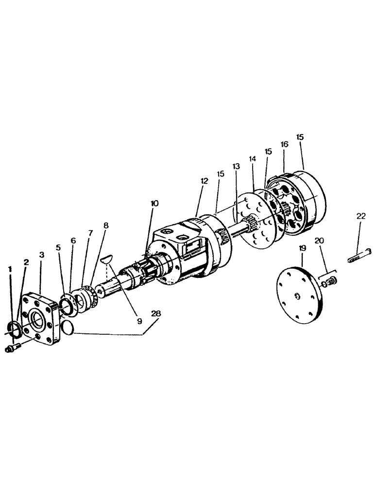 Схема запчастей Case IH 7000 - (B02-25) - HYDRAULIC MOTOR, S CHAR-LYNN, 22.6 CUBIC INCH Hydraulic Components & Circuits