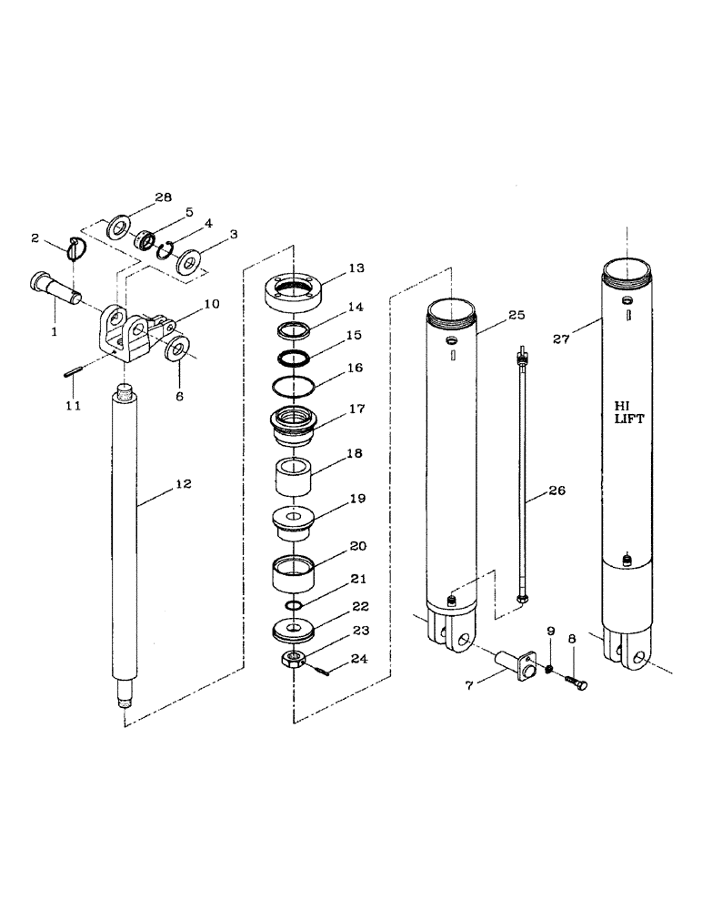 Схема запчастей Case IH 7700 - (B02-11) - HYDRAULIC CYLINDER, BASECUTTER LIFT, 7700 Hydraulic Components & Circuits