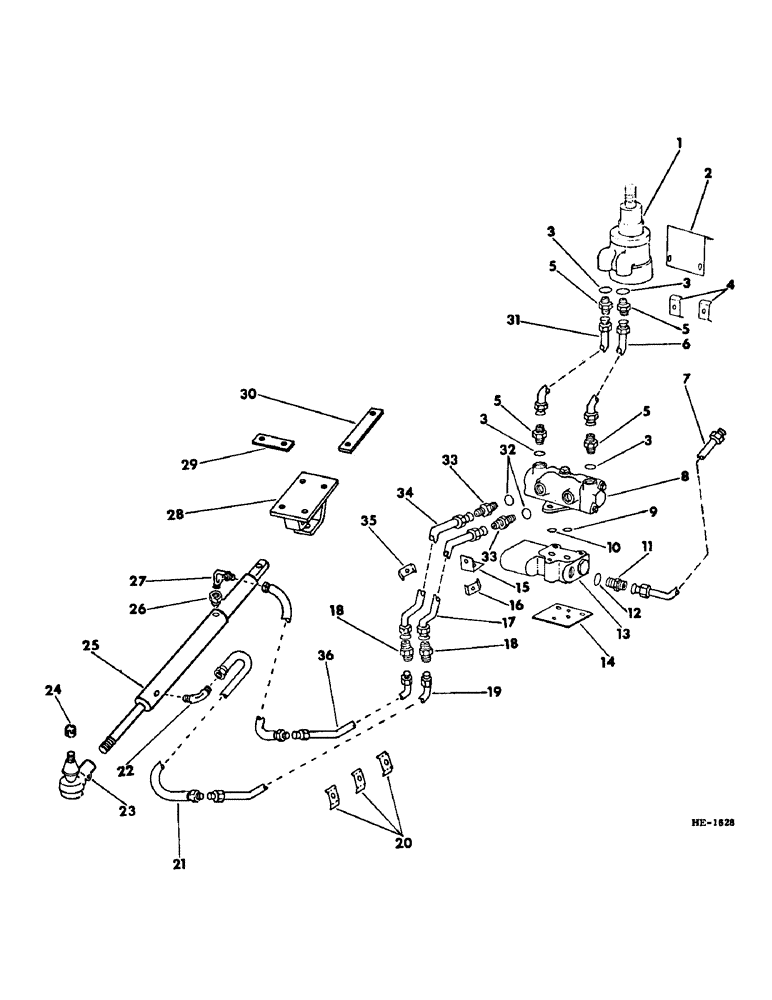 Схема запчастей Case IH 375 - (J-10) - STEERING MECHANISM, POWER STEERING HYDRAULIC LINES Steering Mechanism