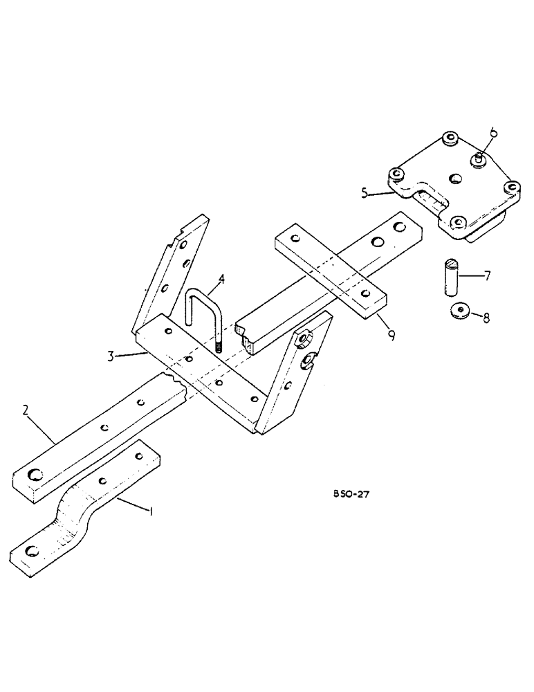 Схема запчастей Case IH HYDRO 84 - (09-021) - SWINGING DRAWBAR (12) - FRAME