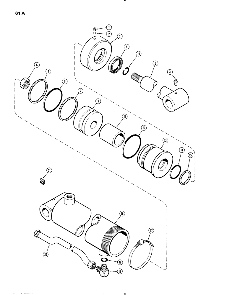 Схема запчастей Case IH 70 - (61A) - LIFT CYLINDER, 70L, 70S AND 70U, USED BEFORE SERIAL NO. 1610126 (35) - HYDRAULIC SYSTEMS