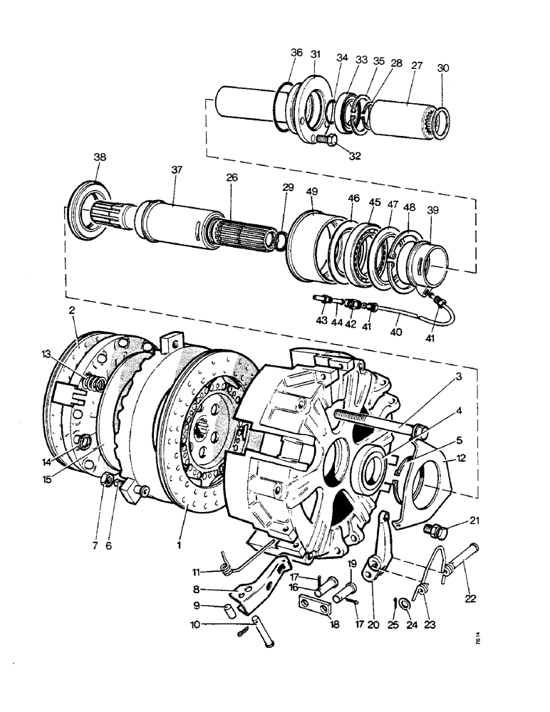 Схема запчастей Case IH 1210 - (B23A) - CLUTCH, DUAL CLUTCH, 1210 TRACTORS, S/N 11154230 AND AFTER (03.1) - CLUTCH