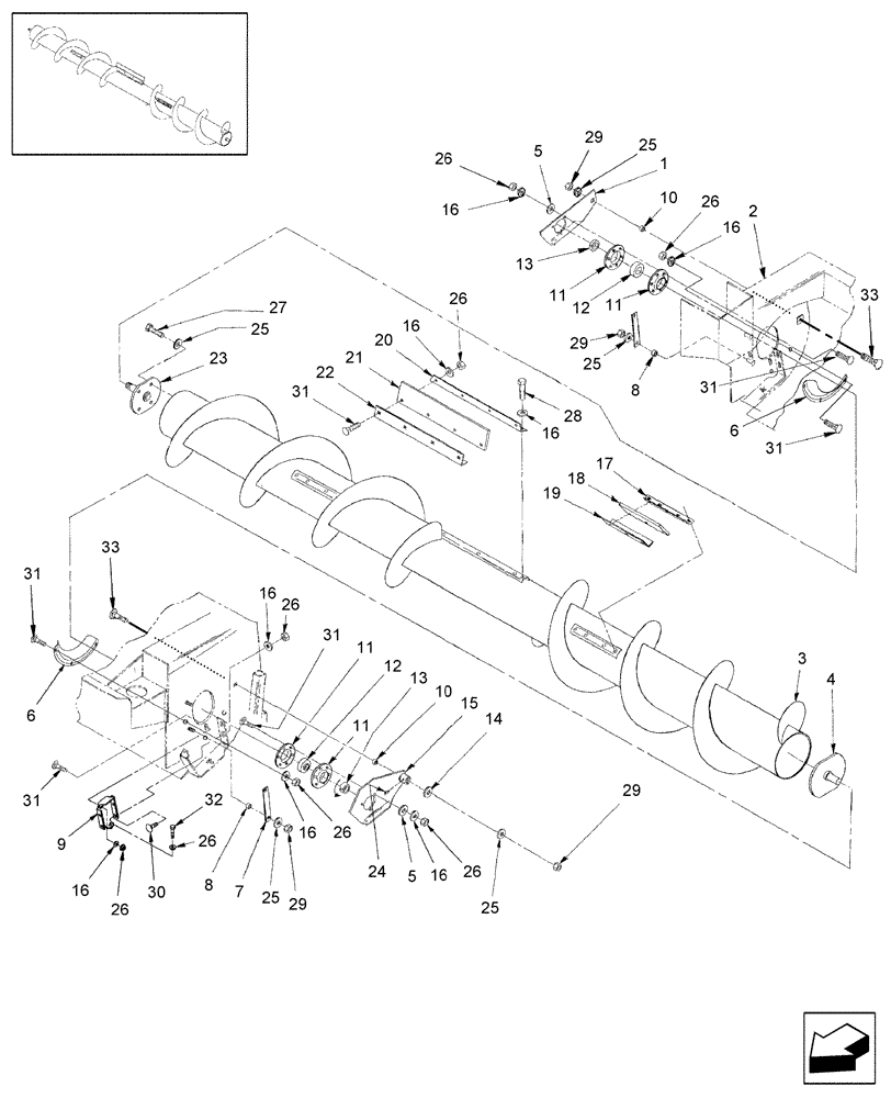 Схема запчастей Case IH RDX161 - (004[2]) - AUGER, FROM PIN HCA0016094 (58) - ATTACHMENTS/HEADERS