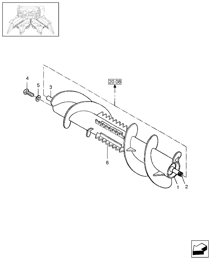 Схема запчастей Case IH HDX3R - (20.09) - AUGER (58) - ATTACHMENTS/HEADERS