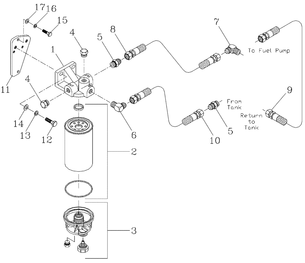 Схема запчастей Case IH 7700 - (C01[04]) - FUEL LINES and WATER SEPARATOR {6CT} Engine & Engine Attachments