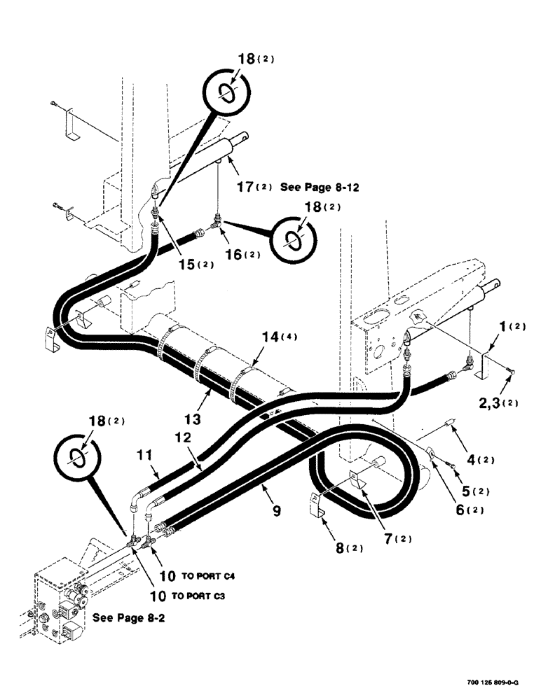 Схема запчастей Case IH 8455T - (8-10) - BALE KICKER HYDRAULIC ASSEMBLY (07) - HYDRAULICS