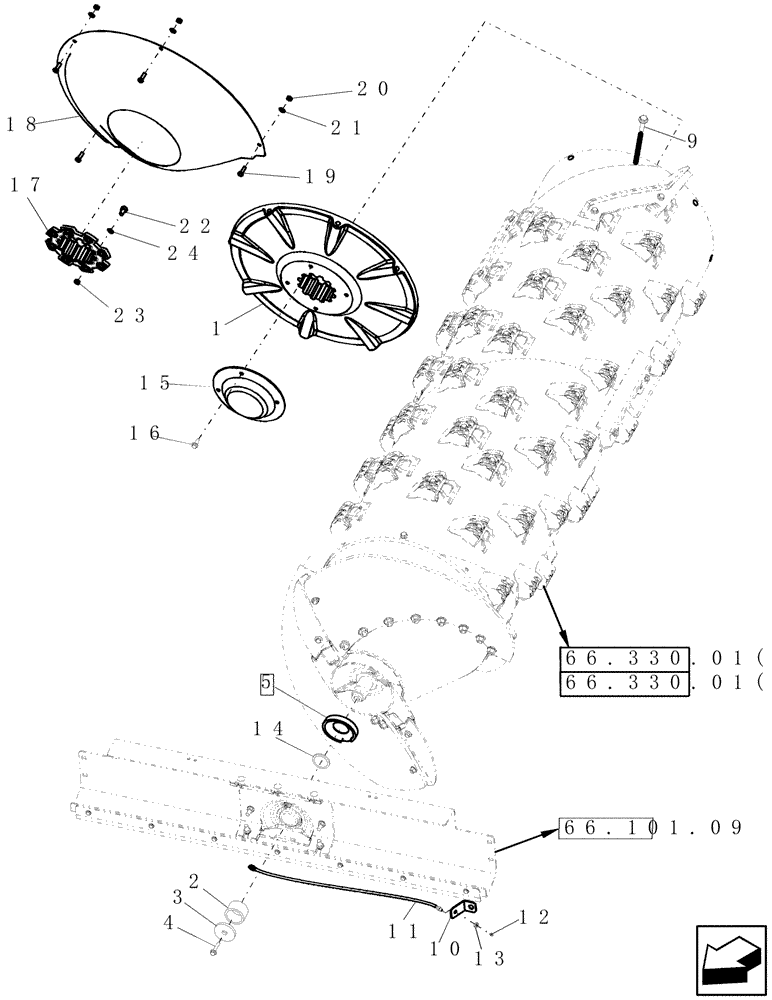 Схема запчастей Case IH 8010 - (66.101.08[01]) - BEARING SUPPORT, ROTOR - 7010/8010 (66) - THRESHING