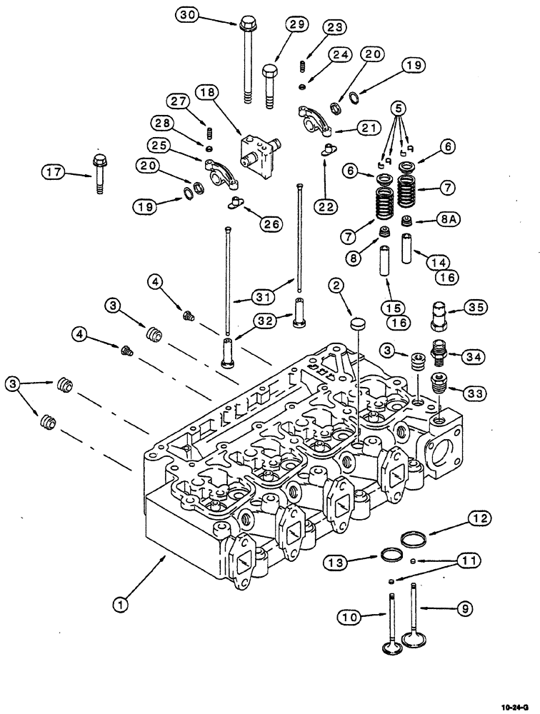 Схема запчастей Case IH 8870 - (10-24) - CYLINDER HEAD AND VALVE MECHANISM (10) - ENGINE