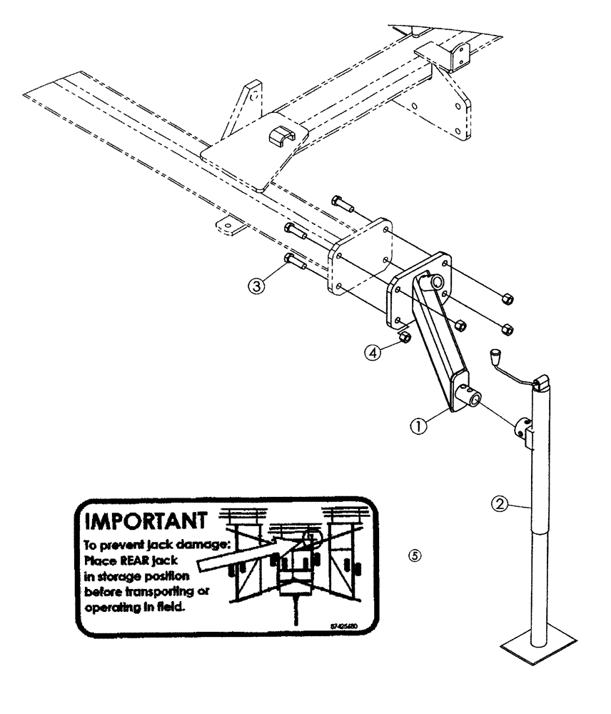 Схема запчастей Case IH 370 TRUE-TANDEM - (39.110.04) - REAR JACK PARTS (39) - FRAMES AND BALLASTING