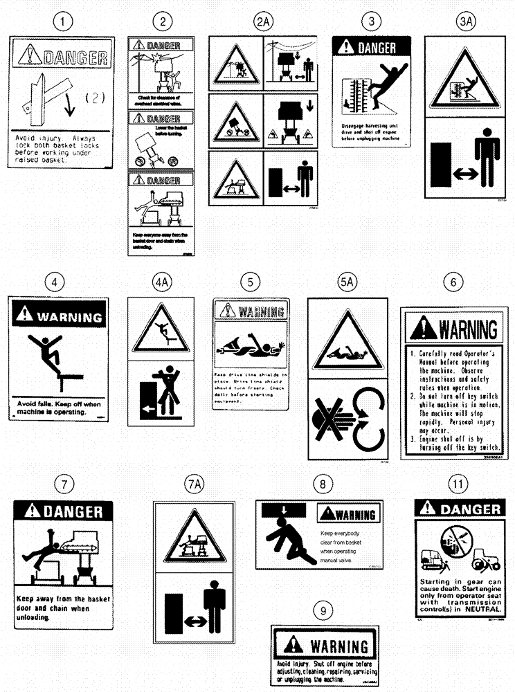 Схема запчастей Case IH 620 - (09F-16) - DECALS - CAUTION, WARNING AND DANGER (12) - CHASSIS