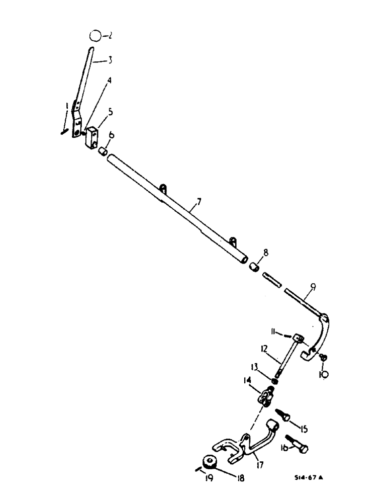 Схема запчастей Case IH 684 - (07-60) - DRIVE TRAIN, POWER TAKE-OFF LEVER AND CONNECTIONS, 684 TRACTOR WITH Z PATTERN SHIFT (04) - Drive Train