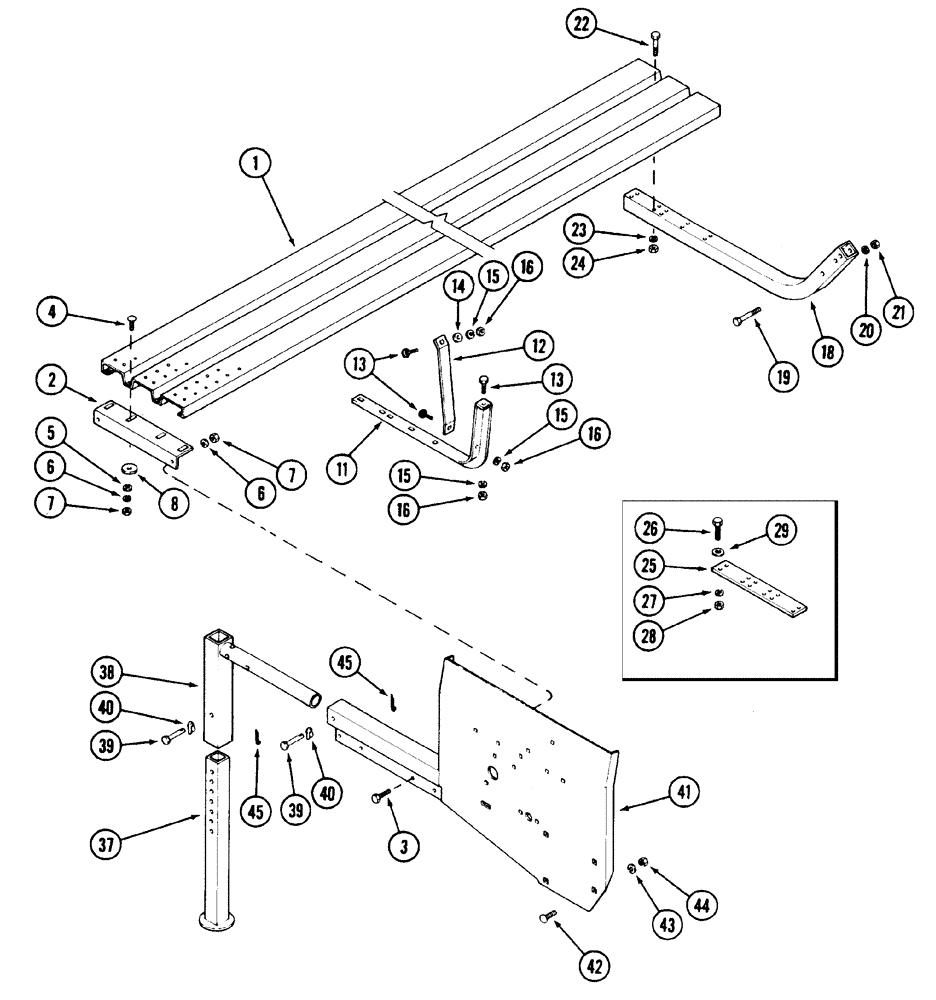 Схема запчастей Case IH 5400 - (9-014) - FOOTBOARD, SUPPORT STAND (GRAIN DRILLS BSN CKB0030000) (09) - CHASSIS