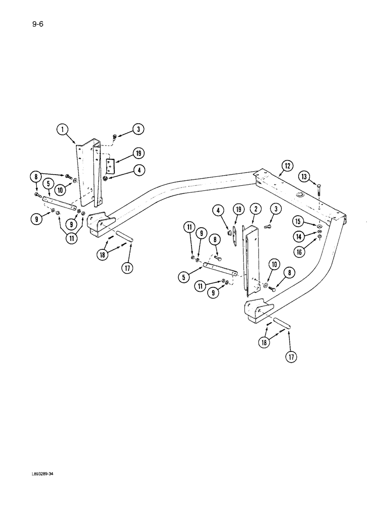 Схема запчастей Case IH 6300 - (9-006) - BASIC HITCH (09) - CHASSIS/ATTACHMENTS