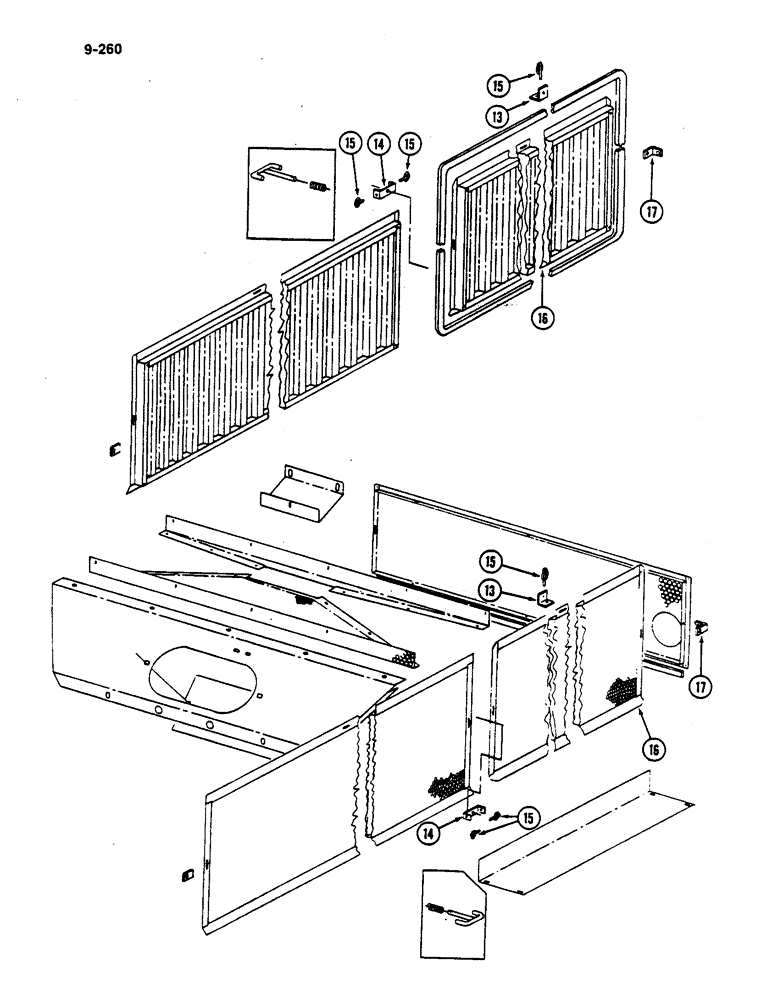 Схема запчастей Case IH 782 - (9-260) - RADIATOR SCREENS (09) - CHASSIS ATTACHMENTS