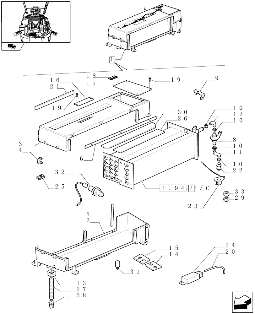 Схема запчастей Case IH PUMA 195 - (1.94.2/ B) - AIR CONDITIONING BREAKDOWN (10) - OPERATORS PLATFORM/CAB