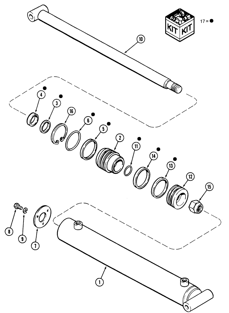 Схема запчастей Case IH 5300 - (8-32) - CYLINDER ASSEMBLY, 817675C91, BOOM CONTROL (08) - HYDRAULICS