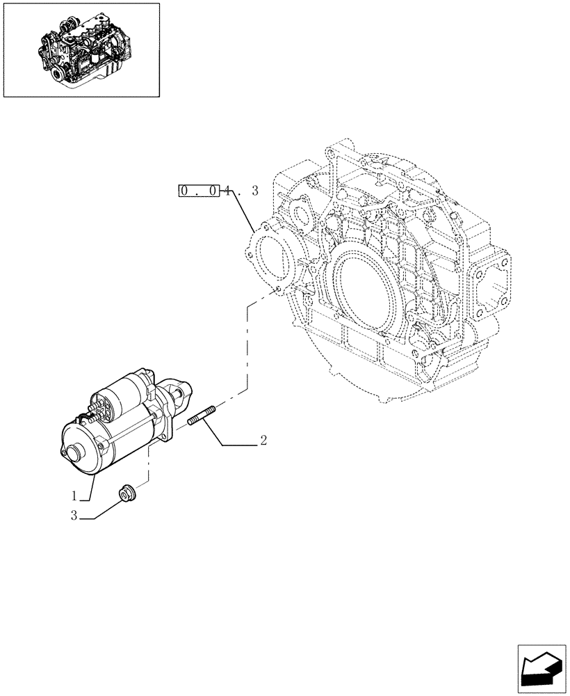 Схема запчастей Case IH F4HE9684D J101 - (0.36.0[01]) - STARTER MOTOR (4893831 - 504108452) 