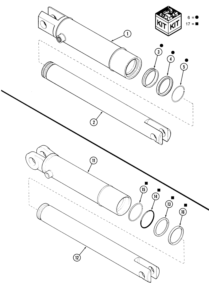 Схема запчастей Case IH 5500 - (8-20) - MARKER LIFT CYLINDER, 841038C91 (1ST DATE RANGE) (08) - HYDRAULICS