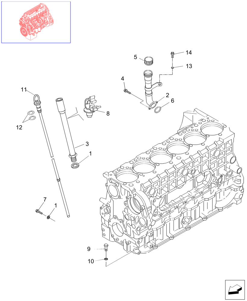 Схема запчастей Case IH STEIGER 485 - (02-56) - OIL DIPSTICK, STEIGER 485 (02) - ENGINE