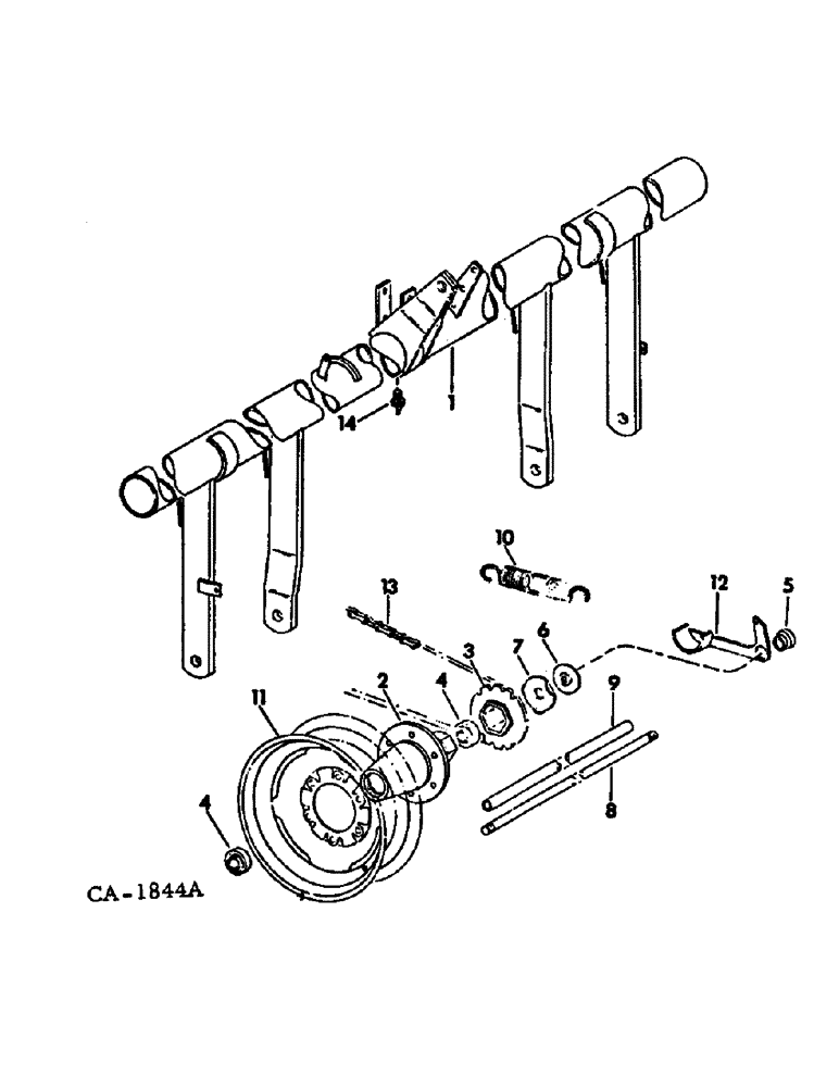 Схема запчастей Case IH 400 - (A-025) - WHEEL FRAME AND WHEELS, FOR FOUR ROW WIDE 