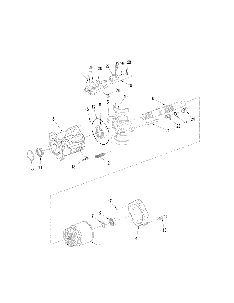 Схема запчастей Case IH STX480 - (08-47) - HYDRAULIC FAN PUMP ASSY (08) - HYDRAULICS