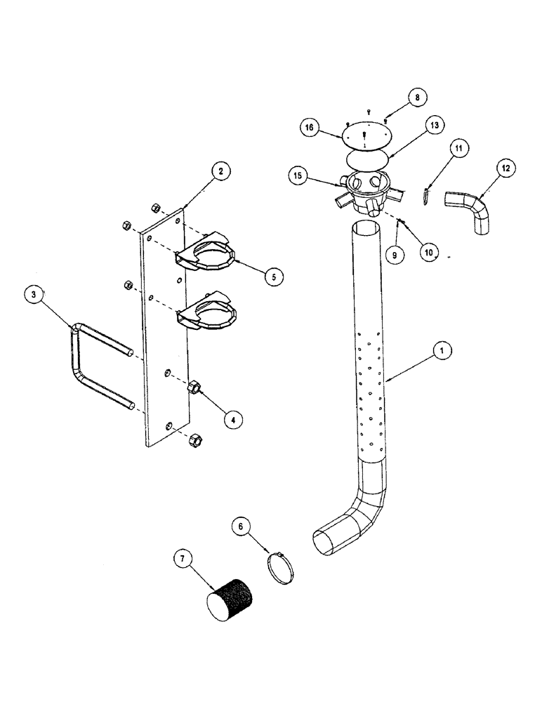 Схема запчастей Case IH CONCORD - (B60) - SECONDARY MANIFOLD TUBES AND STANDS 