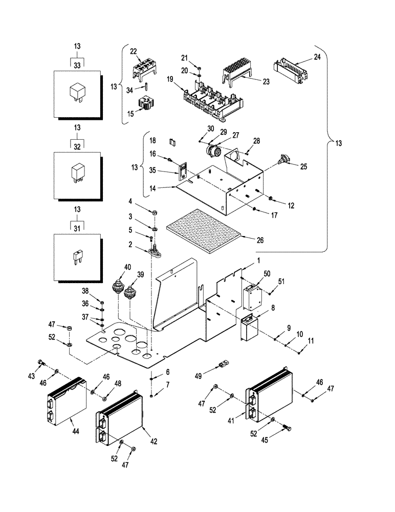 Схема запчастей Case IH STX530 - (04-23) - ELECTRONIC MODULE ASSEMBLY (04) - ELECTRICAL SYSTEMS