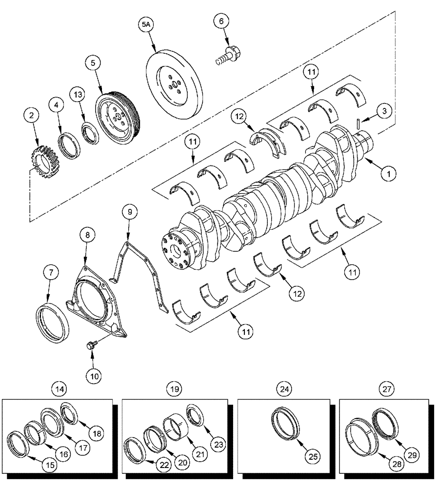 Схема запчастей Case IH SPX4410 - (03-019) - CRANKSHAFT (01) - ENGINE