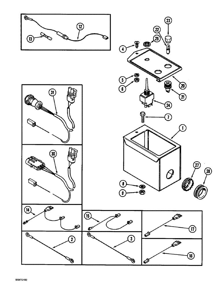 Схема запчастей Case IH 900 - (4-28) - MARKER CONTROL BOX, ALL CYCLO AIR PLANTERS EXCEPT HORIZONTAL FOLDING, ALL PLATE PLANTERS (04) - ELECTRICAL SYSTEMS