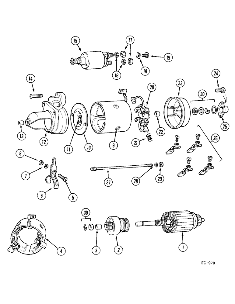 Схема запчастей Case IH 685 - (4-218) - STARTER MOTOR - BOSCH (04) - ELECTRICAL SYSTEMS