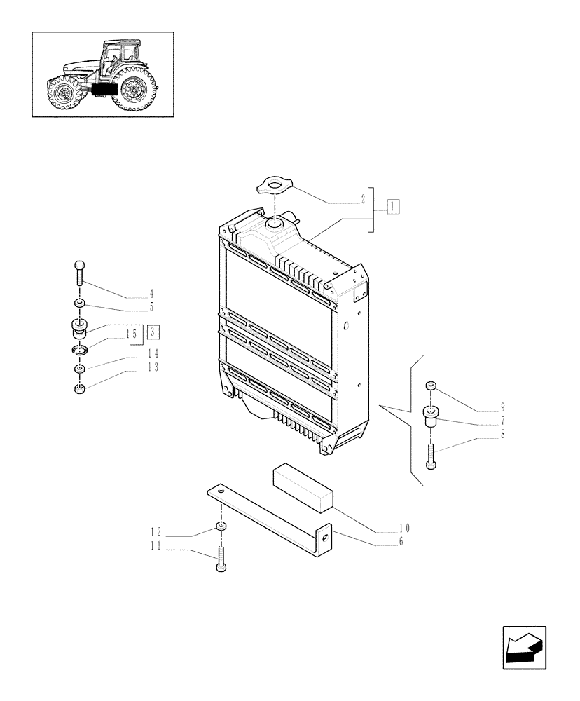 Схема запчастей Case IH MXU110 - (1.17.0[01]) - RADIATOR & RELATED PARTS (02) - ENGINE EQUIPMENT