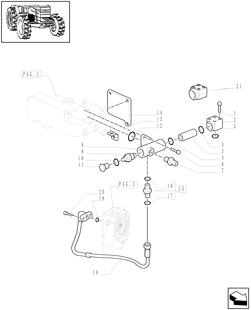 Схема запчастей Case IH MXU135 - (1.32.8/01[02]) - PUMPS FOR HYDRAULIC SYSTEM AND LIFT (03) - TRANSMISSION