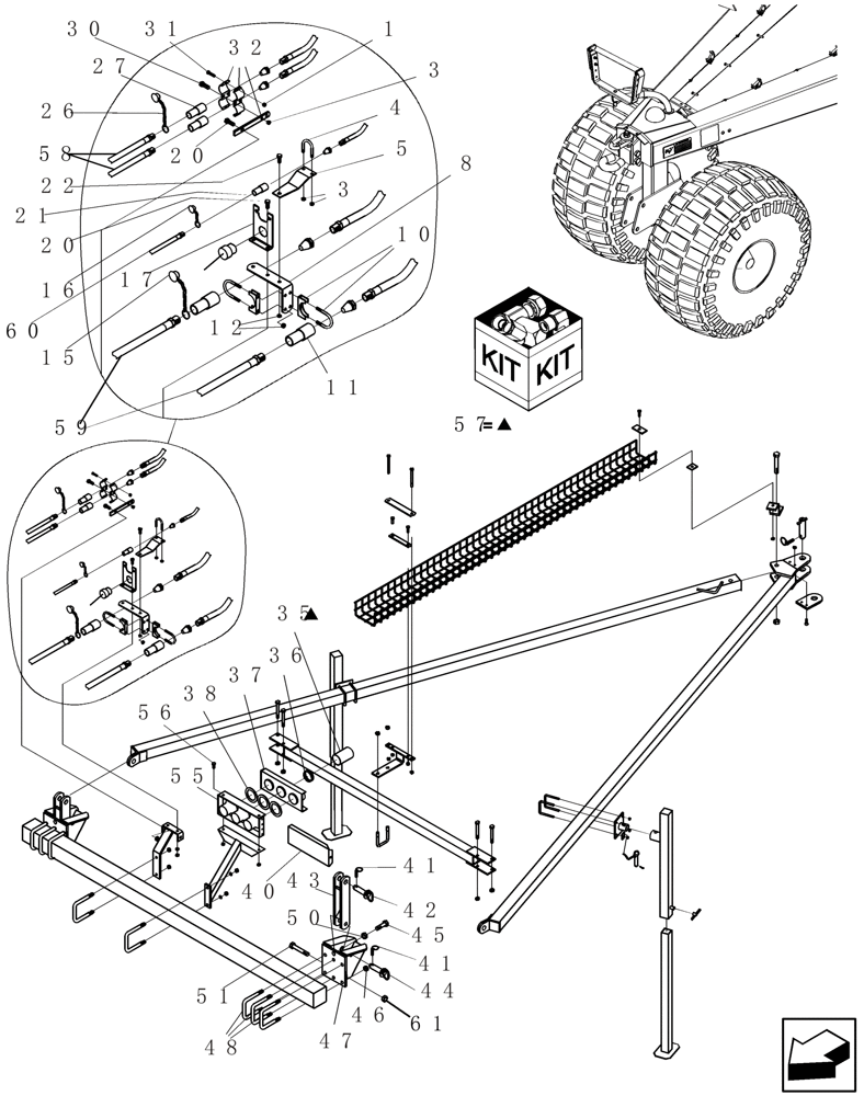 Схема запчастей Case IH ADX3380 - (F.10.D[11]) - TOW BEHIND FIELD HITCH (PART 2 OF 2) (ASN CBJ0004442) F - Frame Positioning