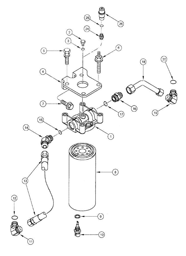 Схема запчастей Case IH FLX4510 - (02-066) - FUEL FILTER AND CONNECTIONS, FLX4510 (01) - ENGINE