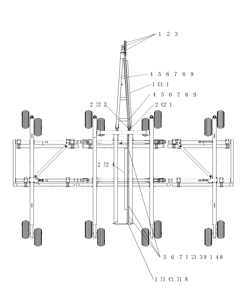 Схема запчастей Case IH ADX3430 - (A.10.A[22]) - TBH HYD LINES ACROSS SDX30 (BSN CBJ0004441) A - Distribution Systems