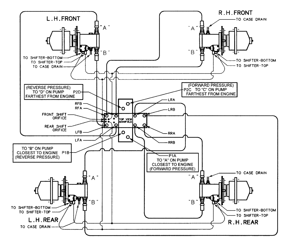 Схема запчастей Case IH PATRIOT XL - (06-006) - HYDRAULIC PLUMBING-MANIFOLD TO WHEEL MOTOR Hydraulic Plumbing