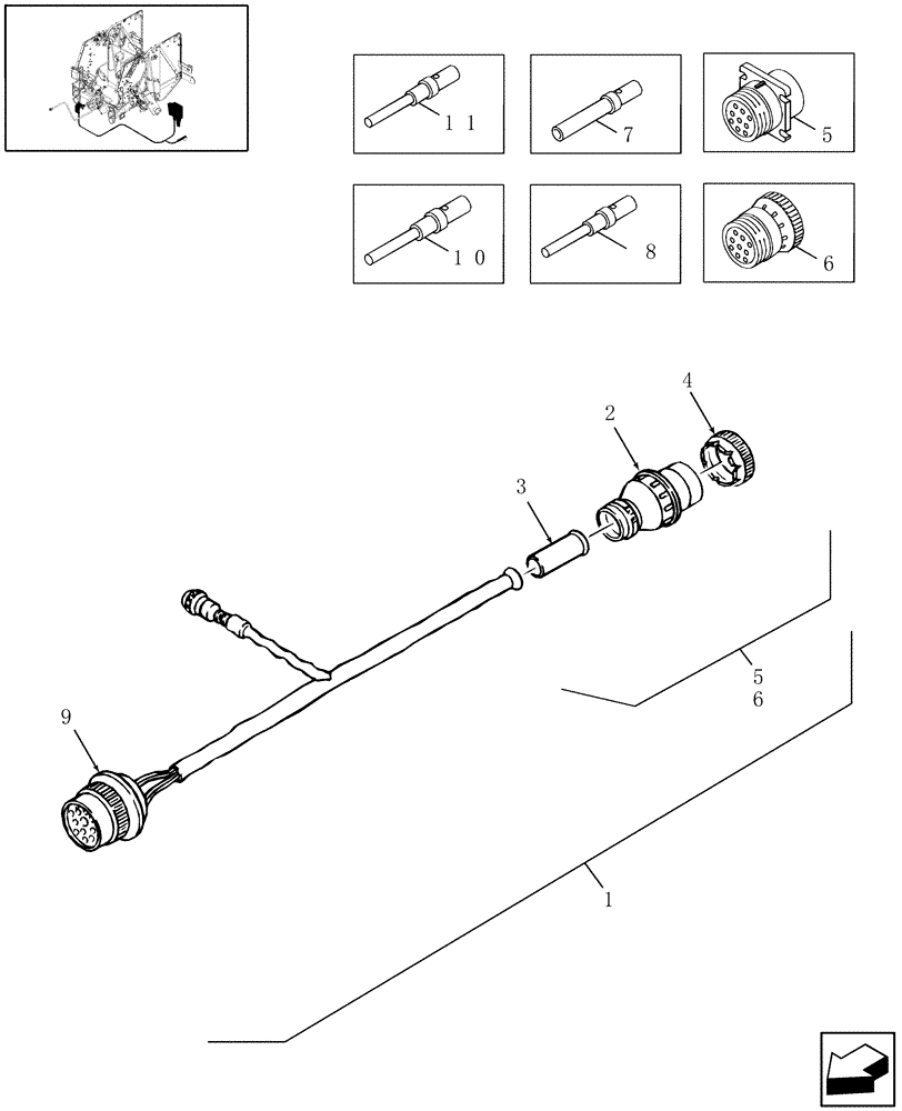 Схема запчастей Case IH RBX461 - (036[1]) - WIRE HARNESS, NET-TWINE, OPERATOR PANEL (55) - ELECTRICAL SYSTEMS