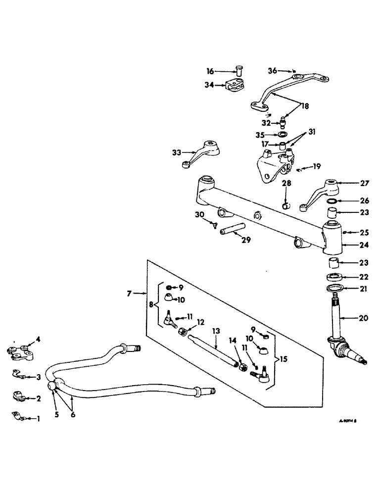 Схема запчастей Case IH 756 - (J-21) - STEERING MECHANISM, FRONT AXLE AND CONNECTIONS, INTERNATIONAL TRACTORS Steering Mechanism