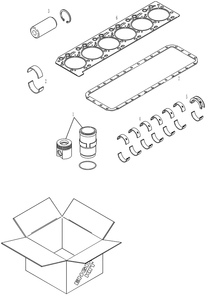 Схема запчастей Case IH MX215 - (02-26) - KIT ENGINE OVERHAUL, MX215, MX245, MAGNUM 215, 245 (02) - ENGINE