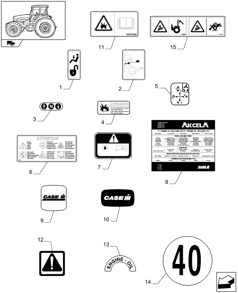 Схема запчастей Case IH FARMALL 105U - (1.98.0[01]) - DECALS (13) - DECALS