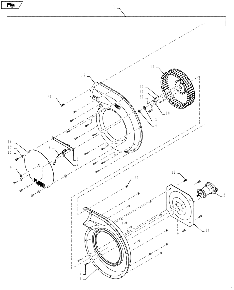 Схема запчастей Case IH 1260 - (35.752.02) - FAN - BLOWER 8" ASSEMBLY AND MOTOR (35) - HYDRAULIC SYSTEMS