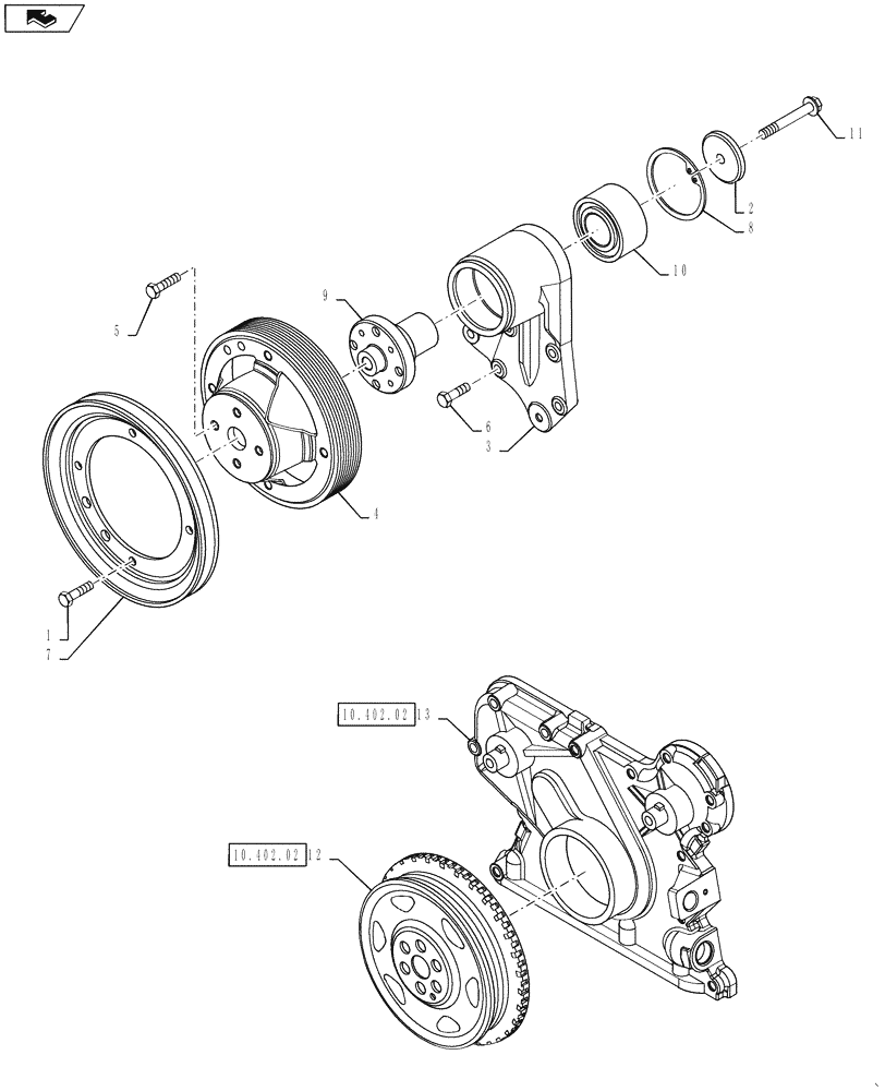 Схема запчастей Case IH 3330 - (10.414.01) - FAN DRIVE (10) - ENGINE