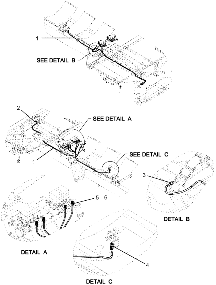 Схема запчастей Case IH 1260 - (75.110.10) - LIQUID FERTILIZER - WIRE HARNESS (75) - SOIL PREPARATION