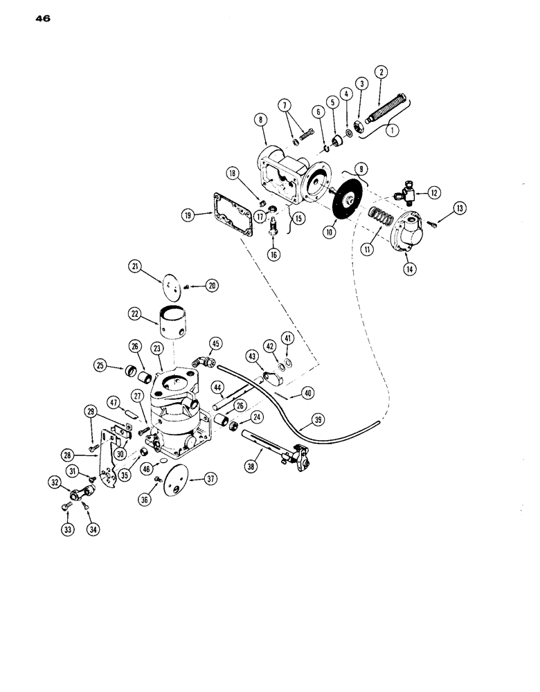 Схема запчастей Case IH A284 - (46) - A21229 CARBURETOR, LP-GAS AND NATURAL GAS ENGINE 