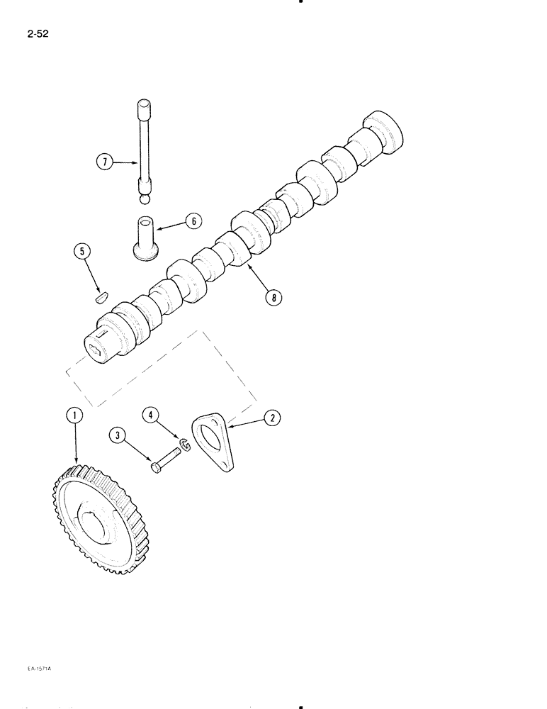 Схема запчастей Case IH 695 - (2-52) - CAMSHAFT (02) - ENGINE