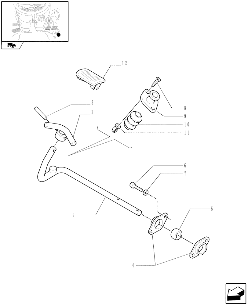 Схема запчастей Case IH FARMALL 85N - (1.92.10[01]) - ACCELERATOR PEDAL (10) - OPERATORS PLATFORM/CAB