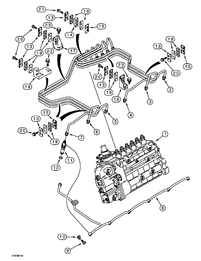 Схема запчастей Case IH 6591TA - (3-04) - FUEL INJECTION SYSTEM, 6TA-590 EMISSIONS CERTIFIED ENGINE 