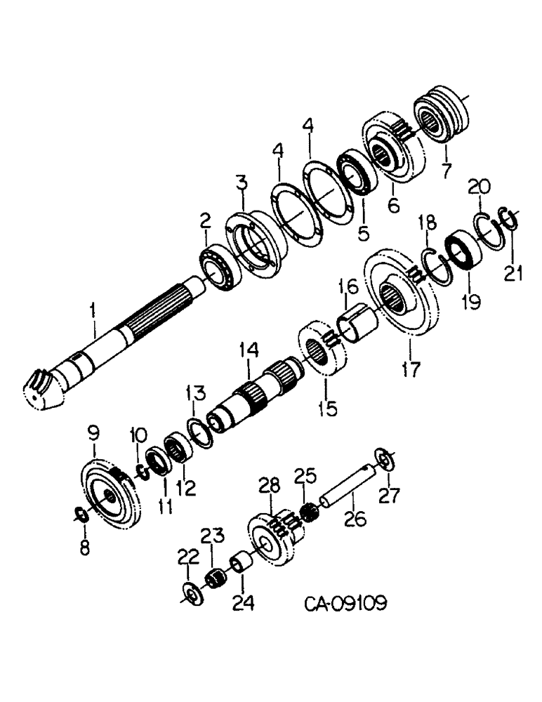 Схема запчастей Case IH 884 - (07-42) - RANGE TRANSMISSION, IN REAR FRAME, ALL WHEEL DRIVE, KIMCO AXLE (04) - Drive Train